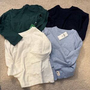 Set of Four Gap Long Sleeve Shirts - Green, Blue, Navy, White 2T. 2 NWT